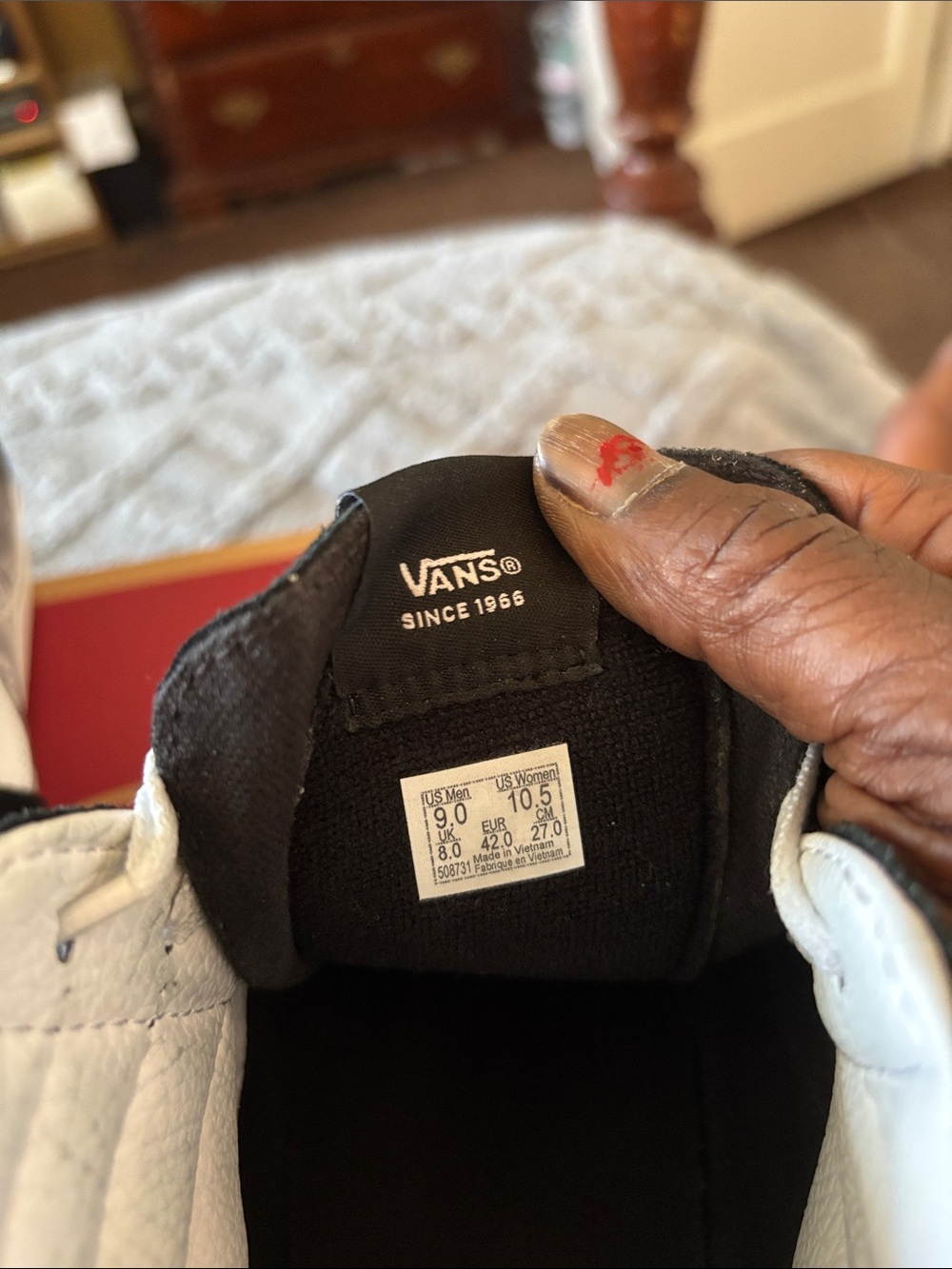 Vans Black and White High-Top Skate Sneakers - Picture 6 of 10